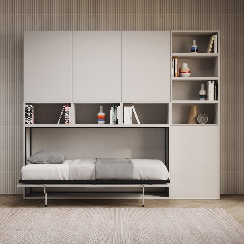 Kando E Itamoby Horizontal Murphy Bed with Storage and Bookshelf — 3
