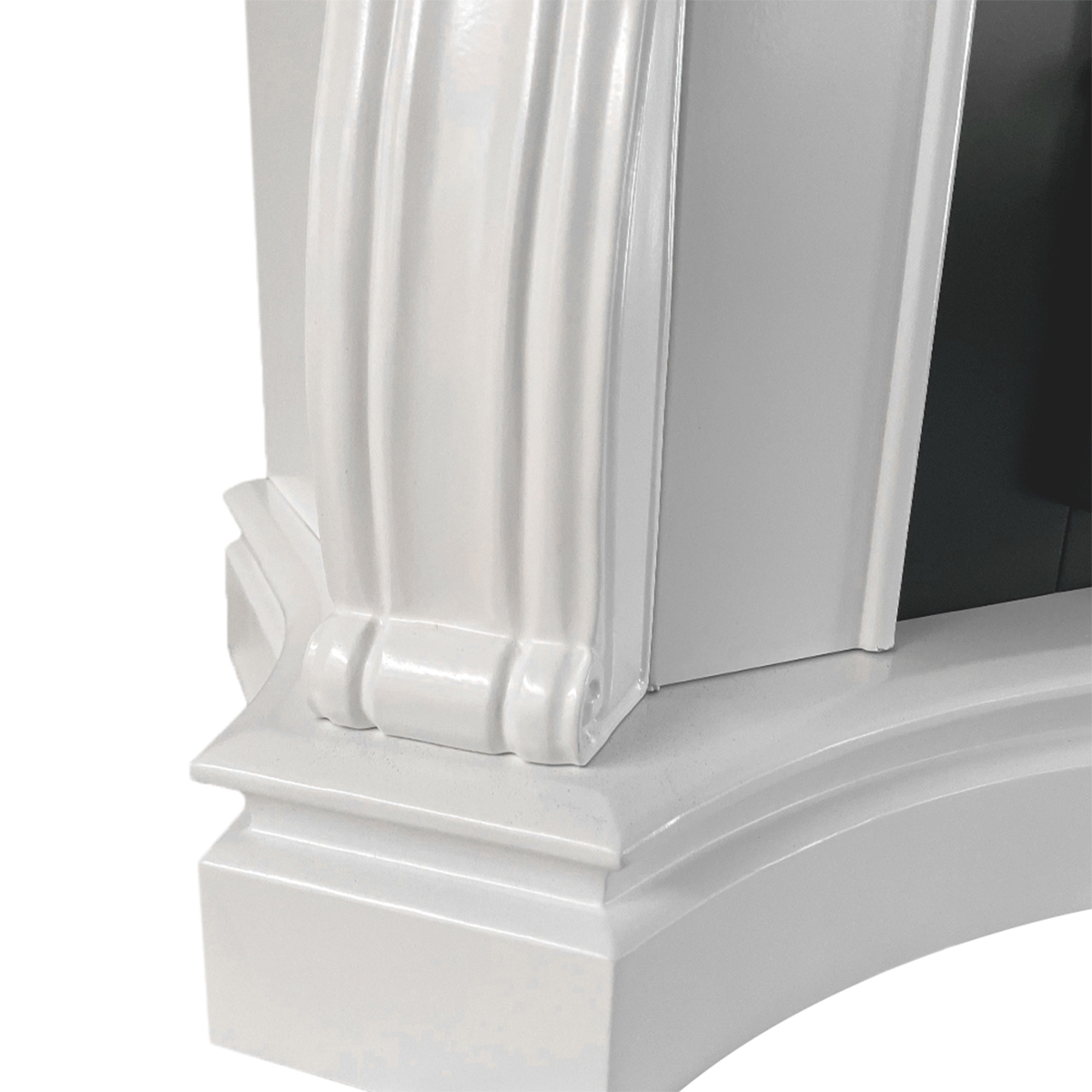 Divina Fire Parigi Freestanding Bioethanol Fireplace White Frame — 6