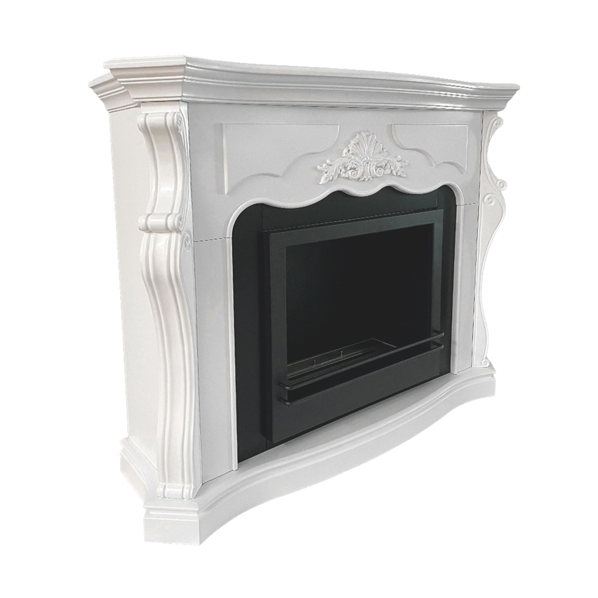 Divina Fire Parigi Freestanding Bioethanol Fireplace White Frame — 4