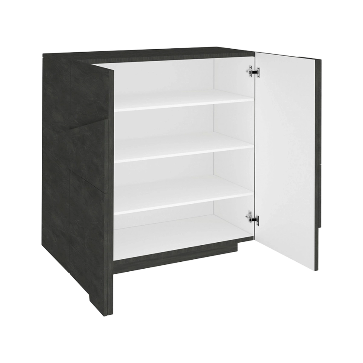 Modern design slate grey shoe cabinet with 2 doors for 16 pairs Ping A16 — 5