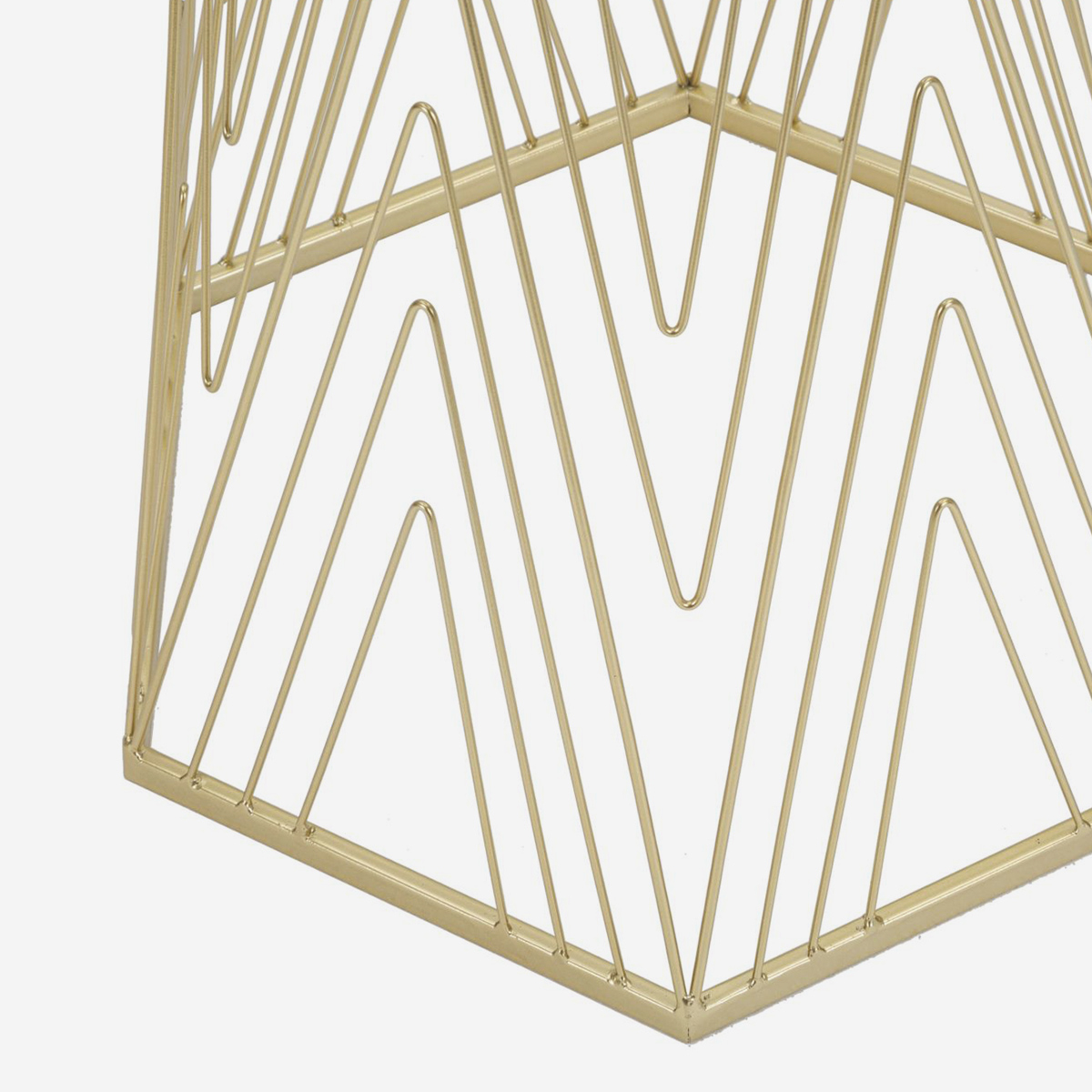 Lines 80 Hexagonal Side Table in Metal and Mirror Glass — 4