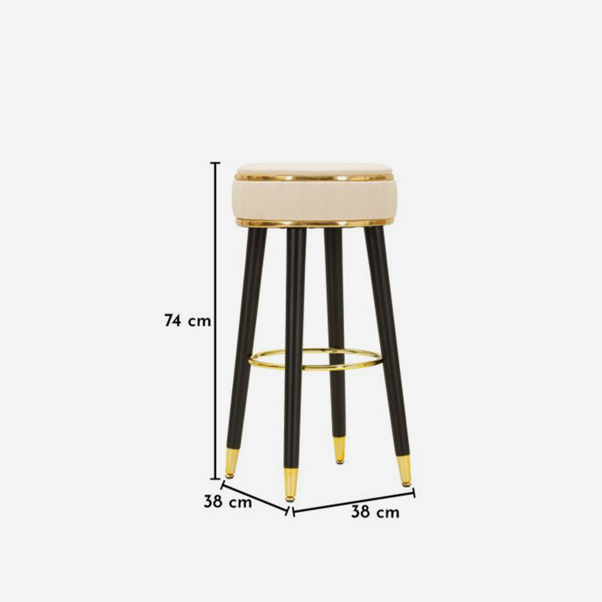 London Padded Bar Stool in PU and Metal — 5