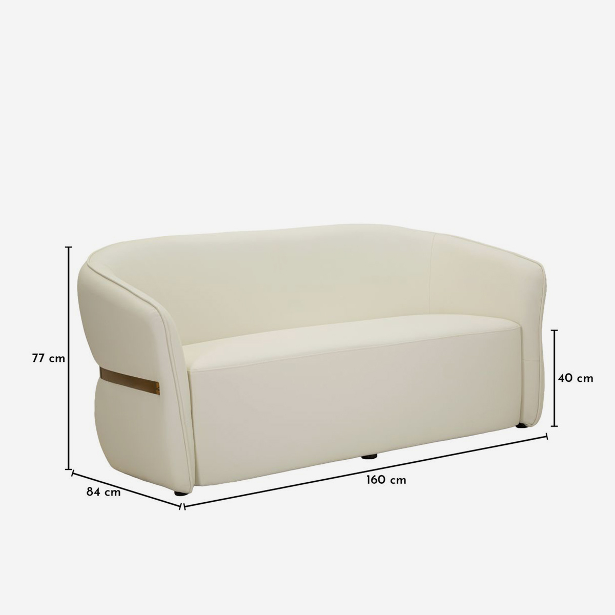 Minsk 160 cm Padded PU 2-Seater Sofa for Living Room — 5