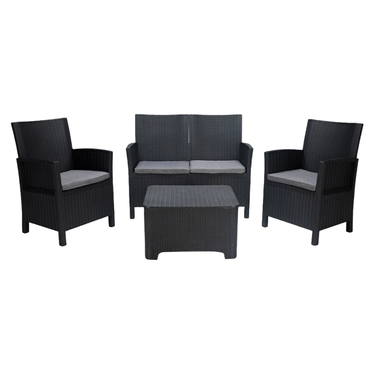 Garden lounge set Riccione Grand Soleil 2 armchairs sofa storage table — 3