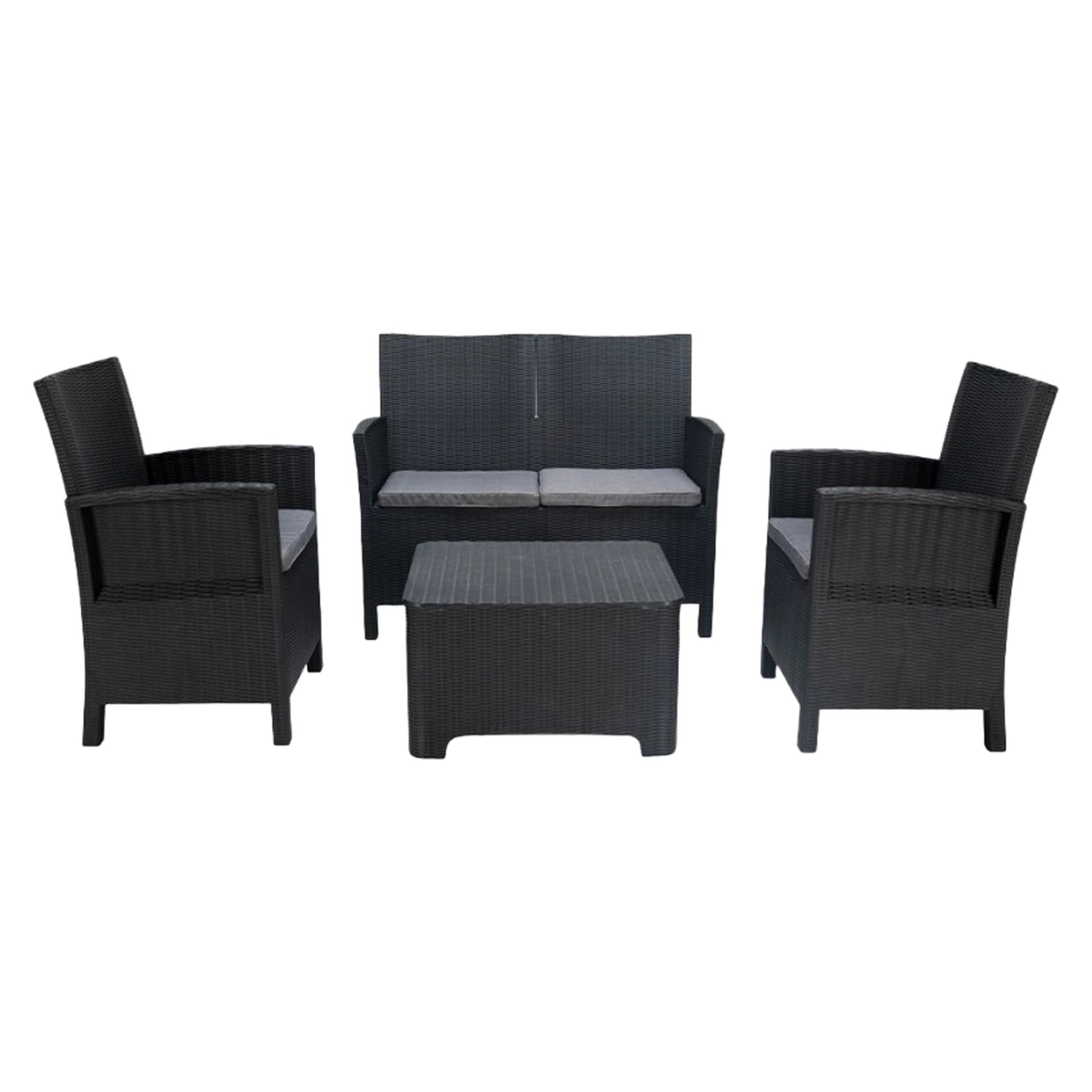 Garden lounge set Riccione Grand Soleil 2 armchairs sofa storage table — 4