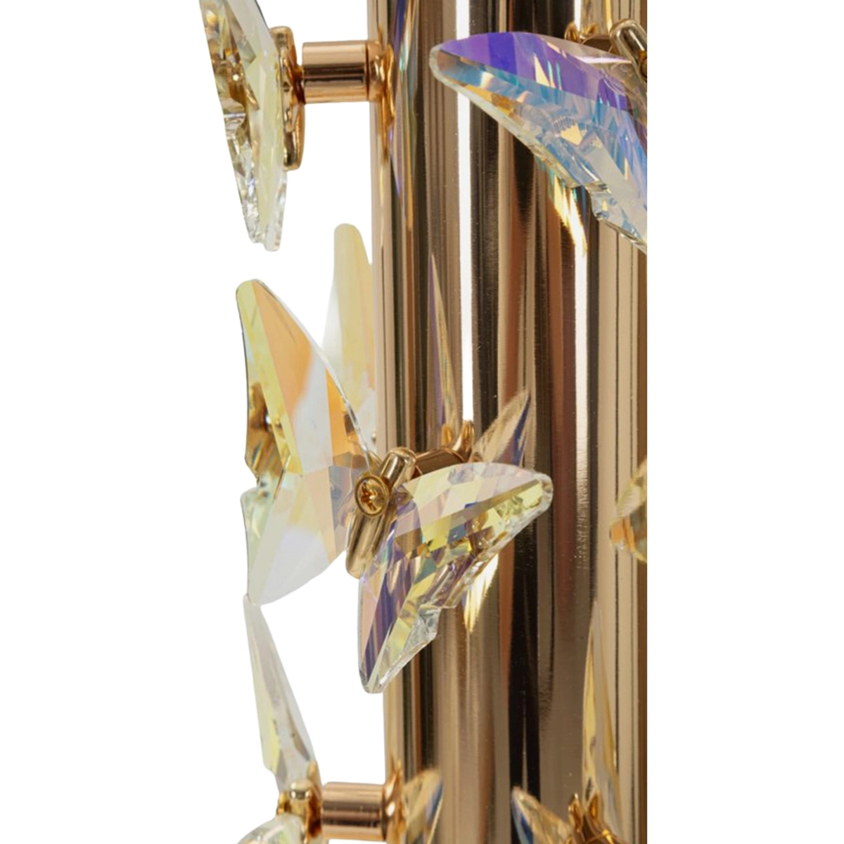 Butterfly decorative table lamp in metal and fabric — 6