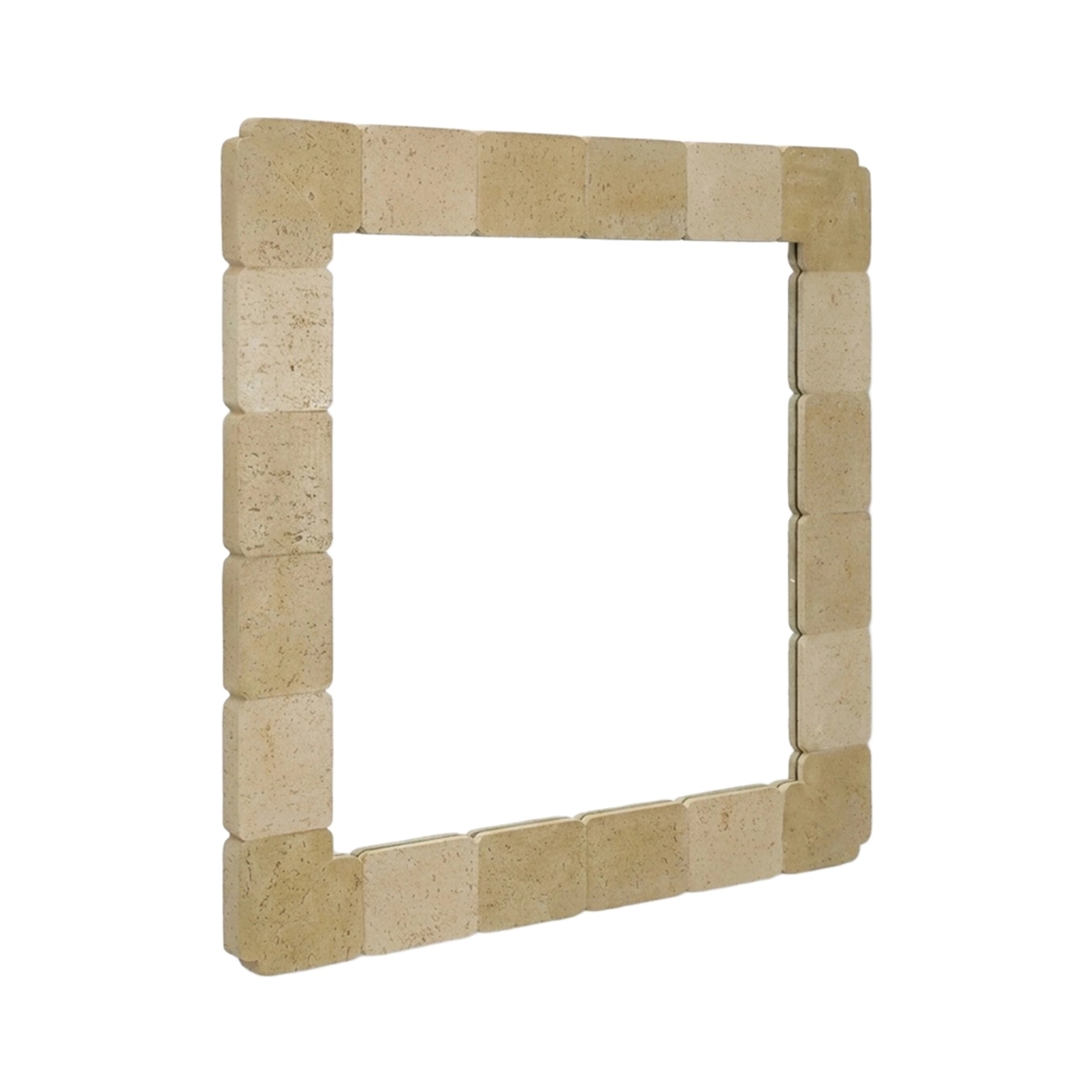 Square Wall Mirror with Stone Effect 90x90 cm Stone Mosaic — 1