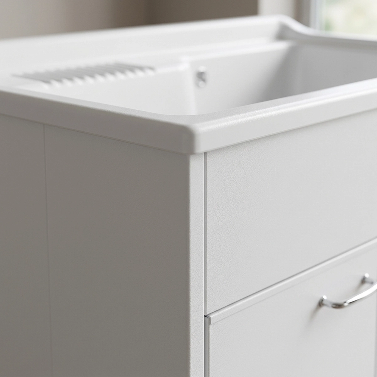 Indoor Outdoor 2-Door Laundry Cabinet with Sink 80x50 cm — 3