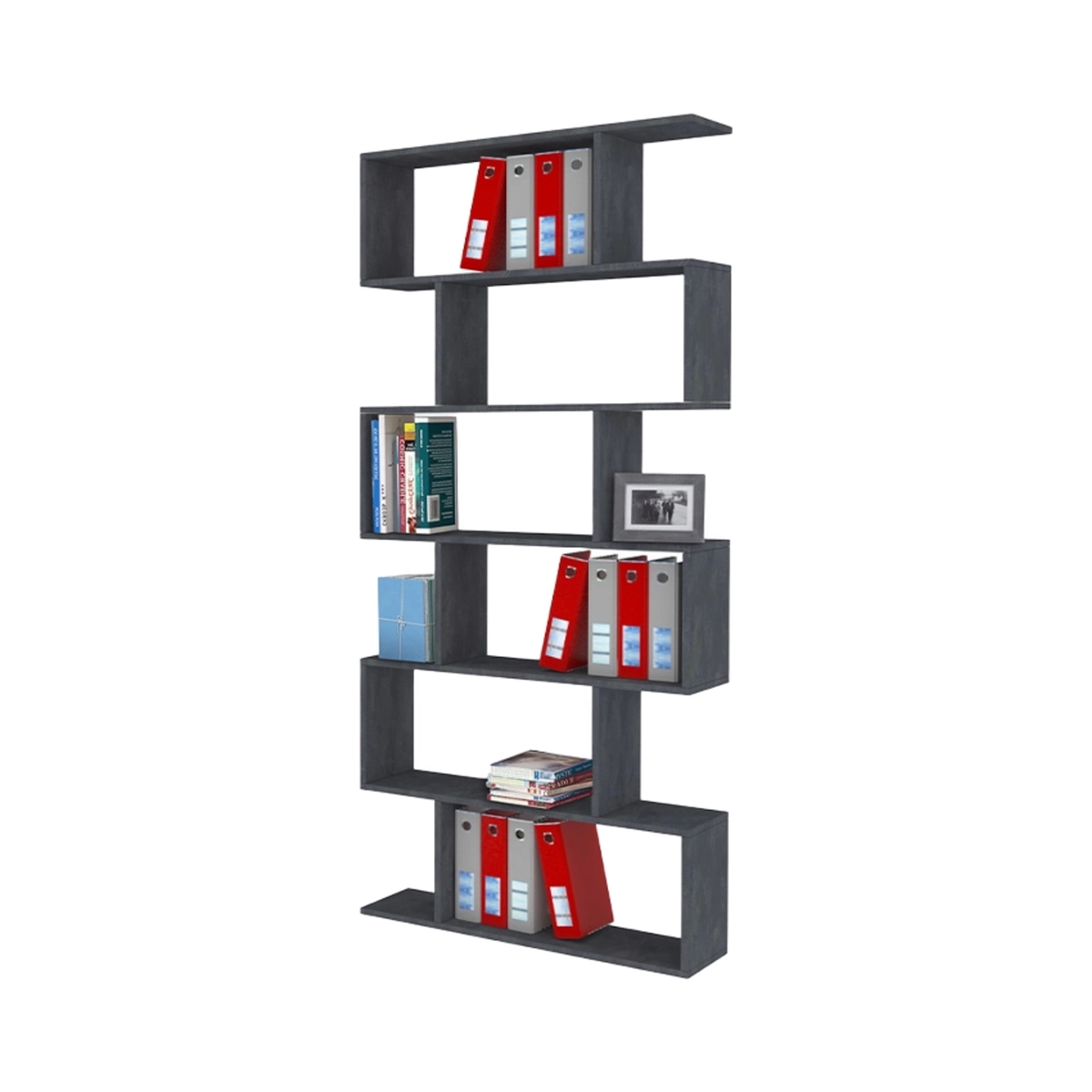 Calli Ardesia Vertical Bookshelf, 6 Shelves, Modern Design for Home or Office — 5