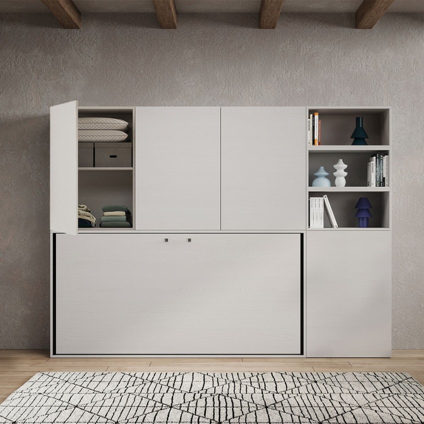 Kando F Horizontal Foldaway Single Wall Bed with Bookcase — 6