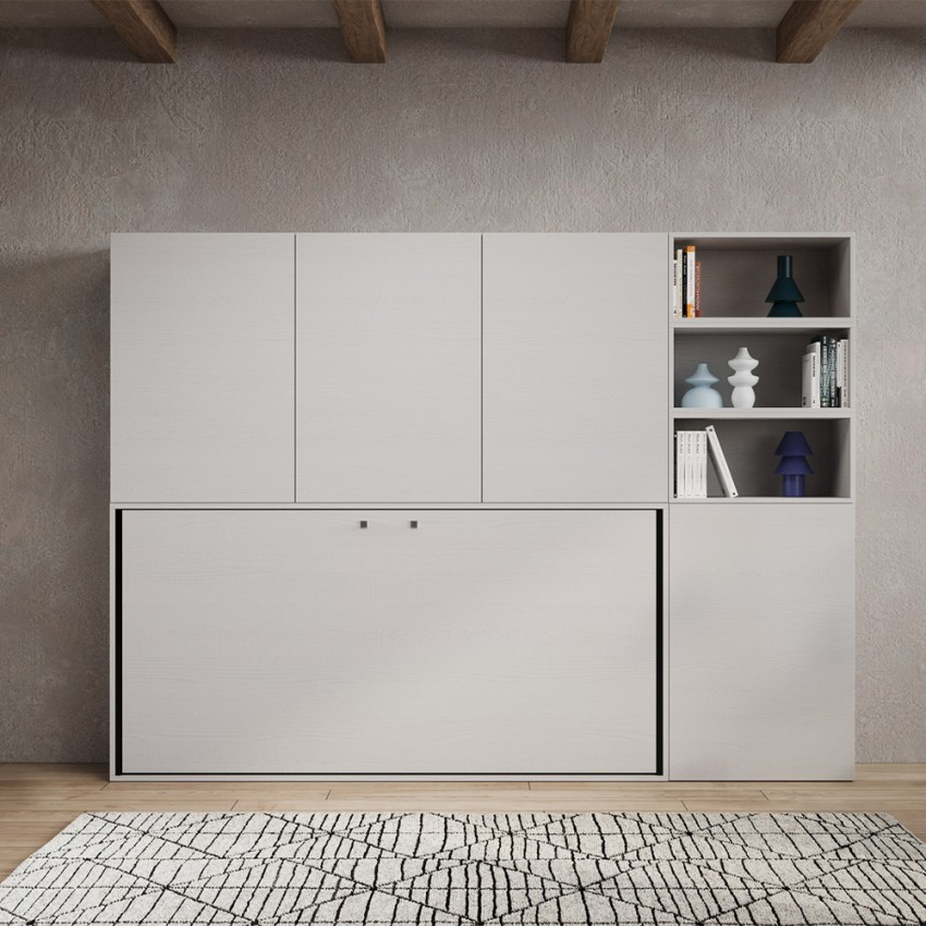 Kando F Horizontal Foldaway Single Wall Bed with Bookcase — 5