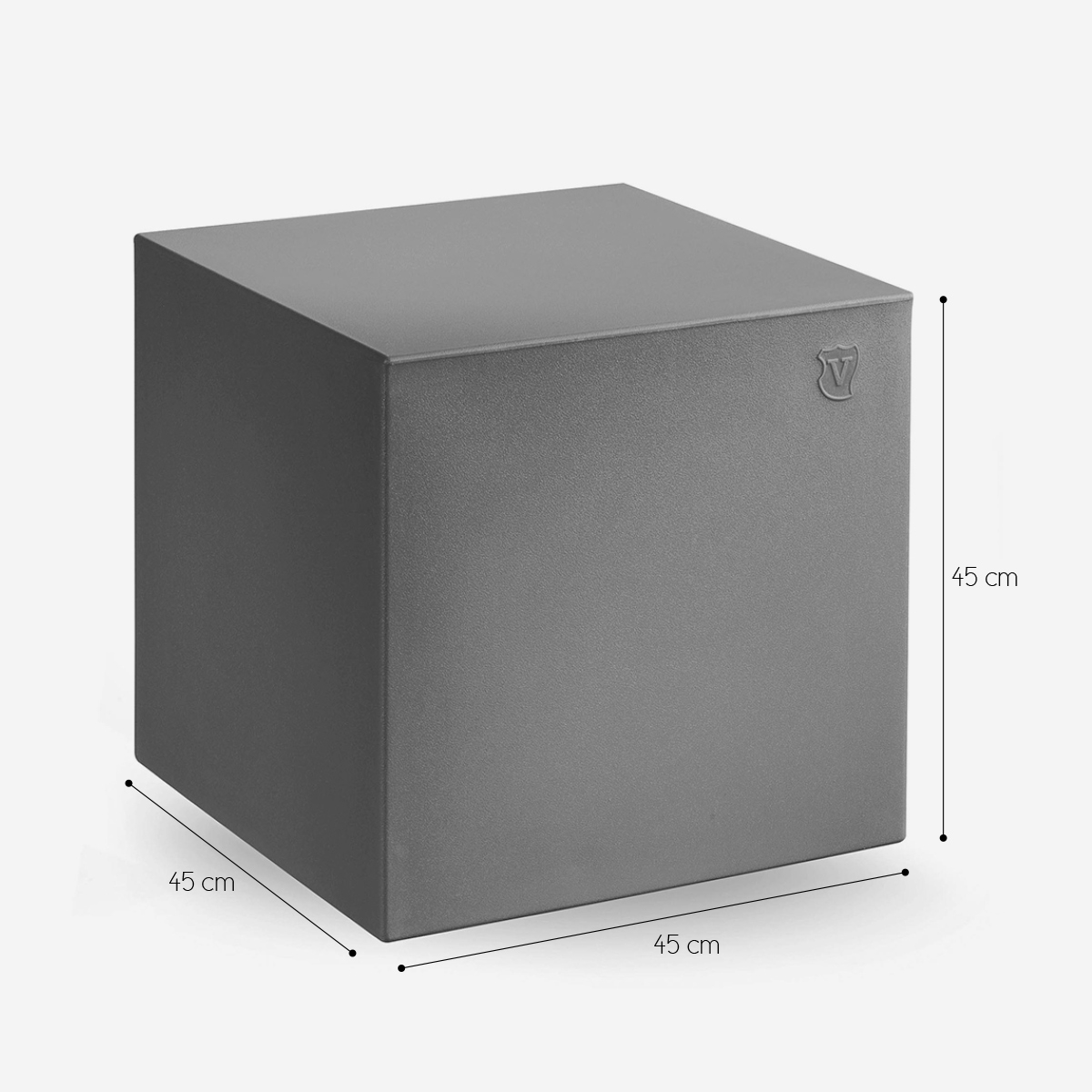 Outdoor Polyethylene Cube Ottoman Stool 45x45 cm Blok 45 LYXO — 3
