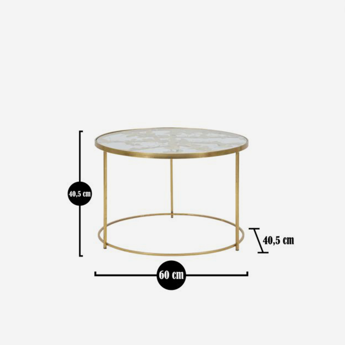 Butterflies Round Coffee Table in Metal and Vetro — 5