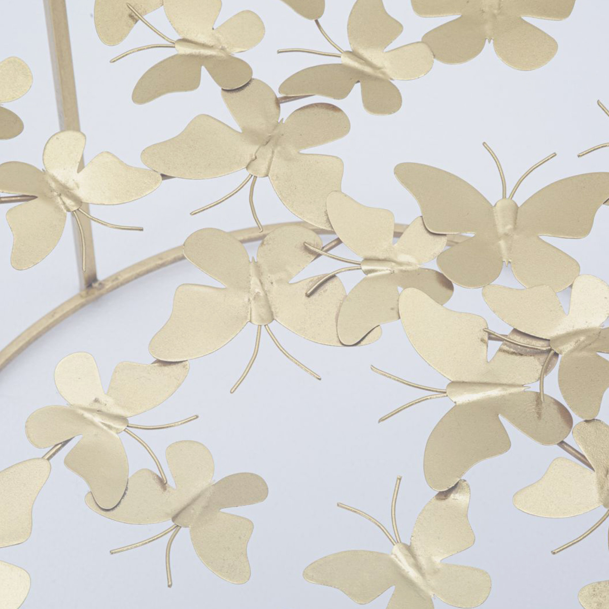 Butterflies Round Coffee Table in Metal and Vetro — 3