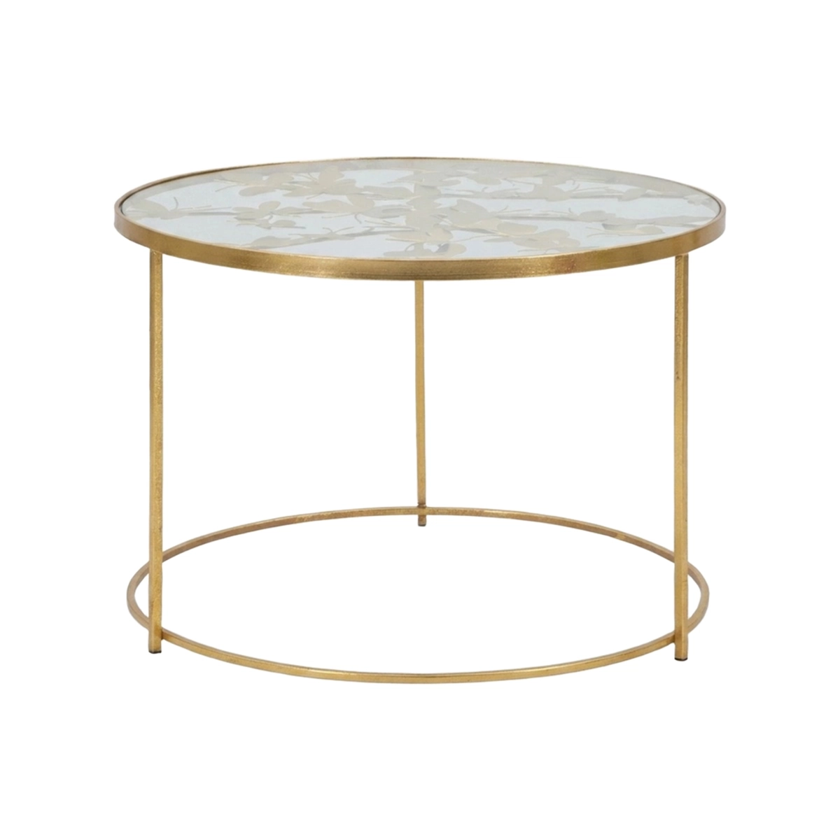 Butterflies Round Coffee Table in Metal and Vetro — 1