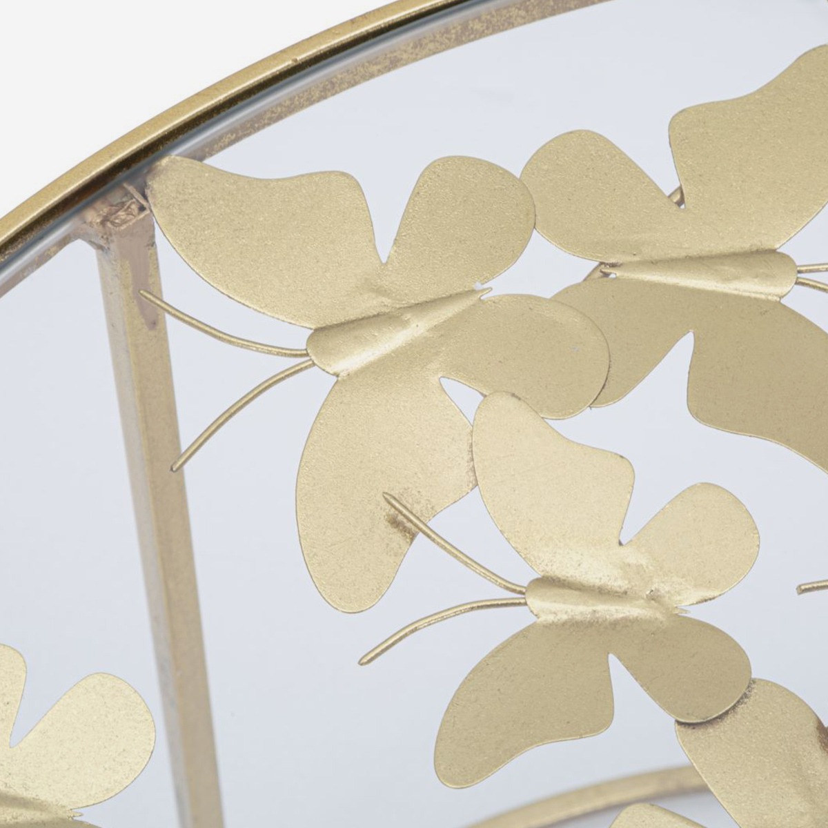 Butterflies Round Coffee Table in Metal and Vetro — 4