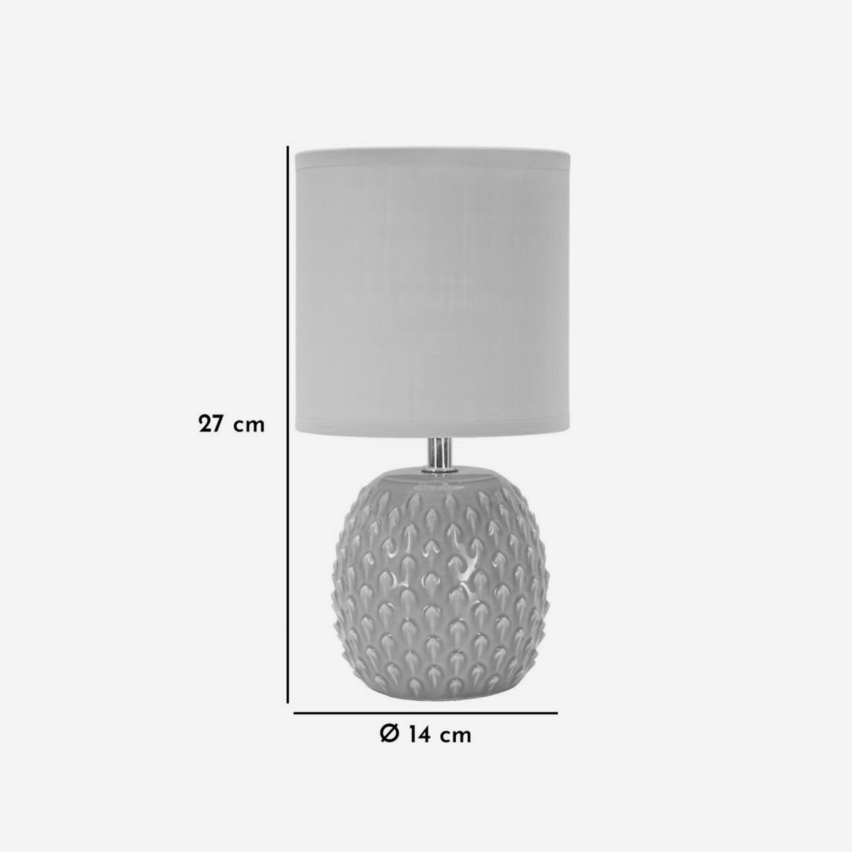 Pontus Bedside Table Lamp in Ceramica with Shade Mauro Ferretti — 4