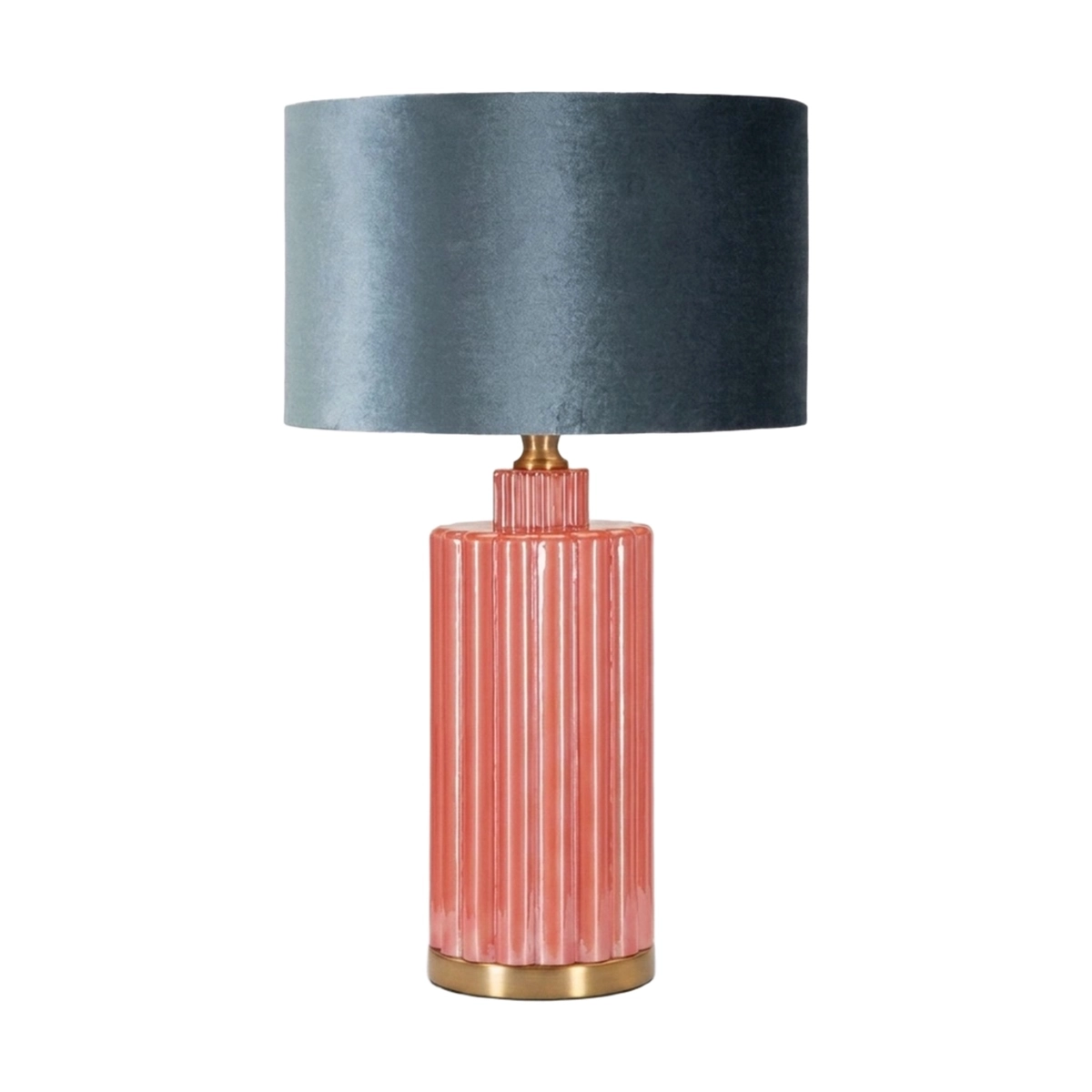 Helene Tower Glass and Fabric Table Lamp — 1