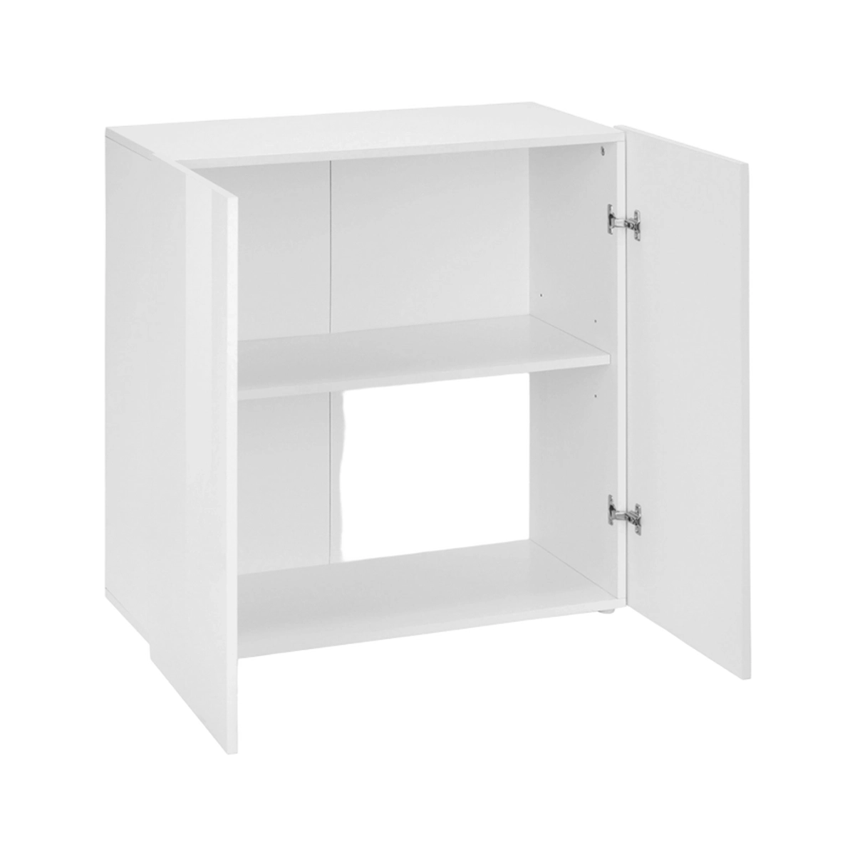 Onda Double Multi-Purpose White Wooden Cabinet with 2 Doors for Bathroom or Kitchen — 4