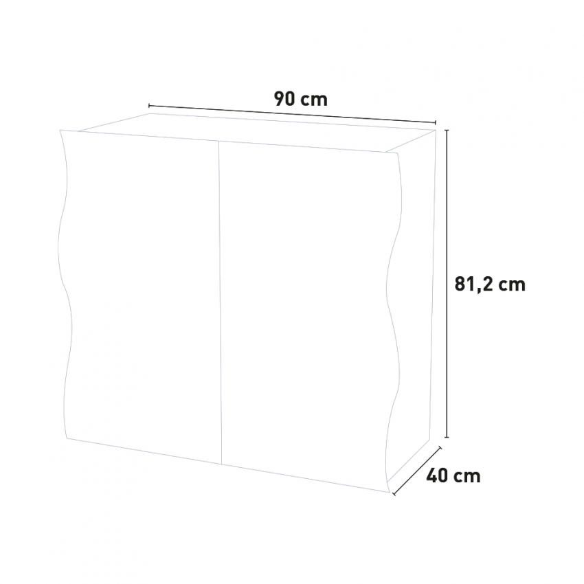 Onda Double Multi-Purpose White Wooden Cabinet with 2 Doors for Bathroom or Kitchen — 5