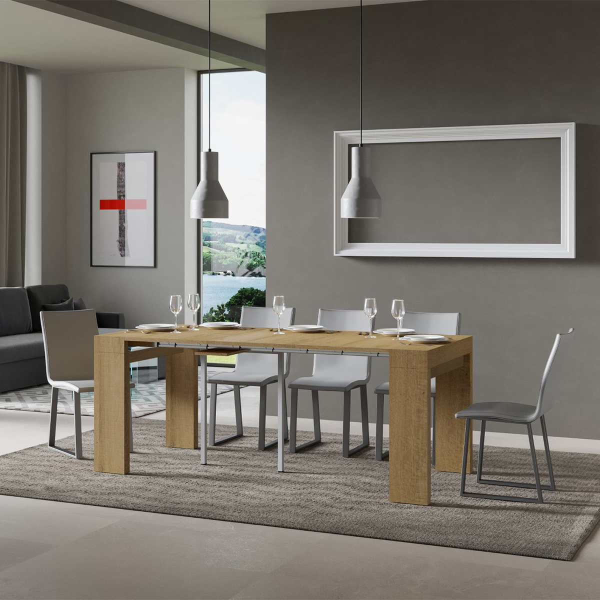 Extendable Wooden Console Table 90x40-196 Roxell Small — 3