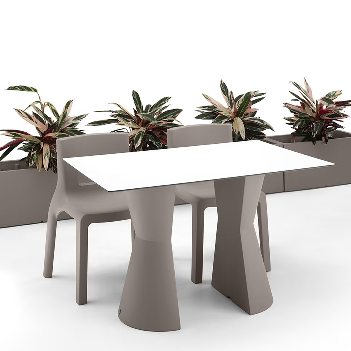 Dot Set of 2 Modern Polyethylene Half Bar Tables by LYXO — 3