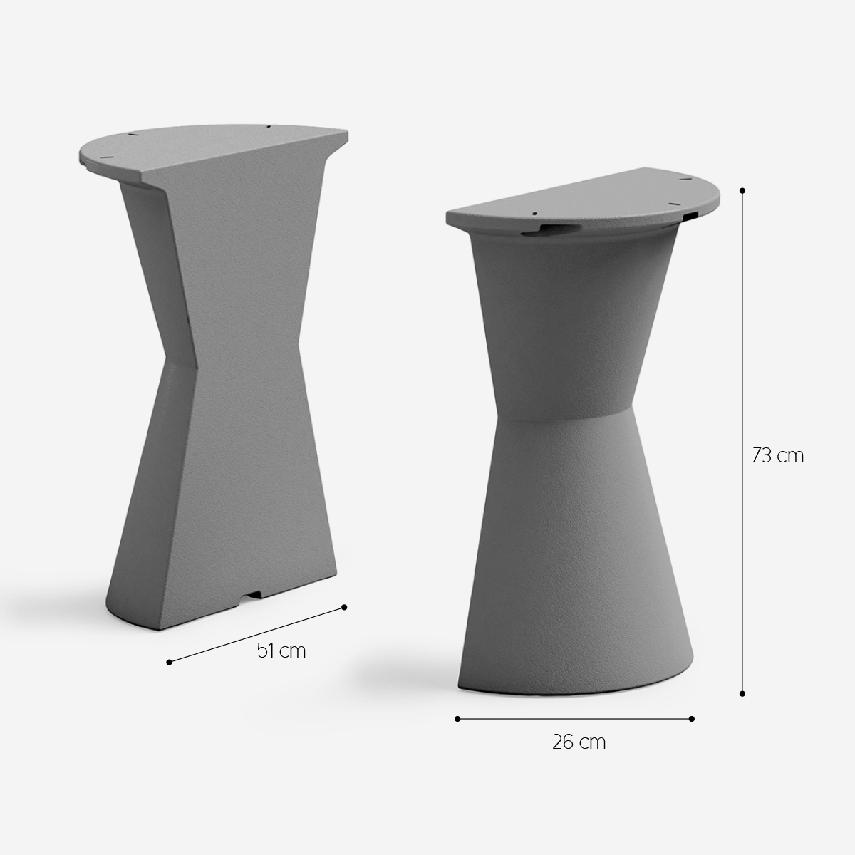 Dot Set of 2 Modern Polyethylene Half Bar Tables by LYXO — 4