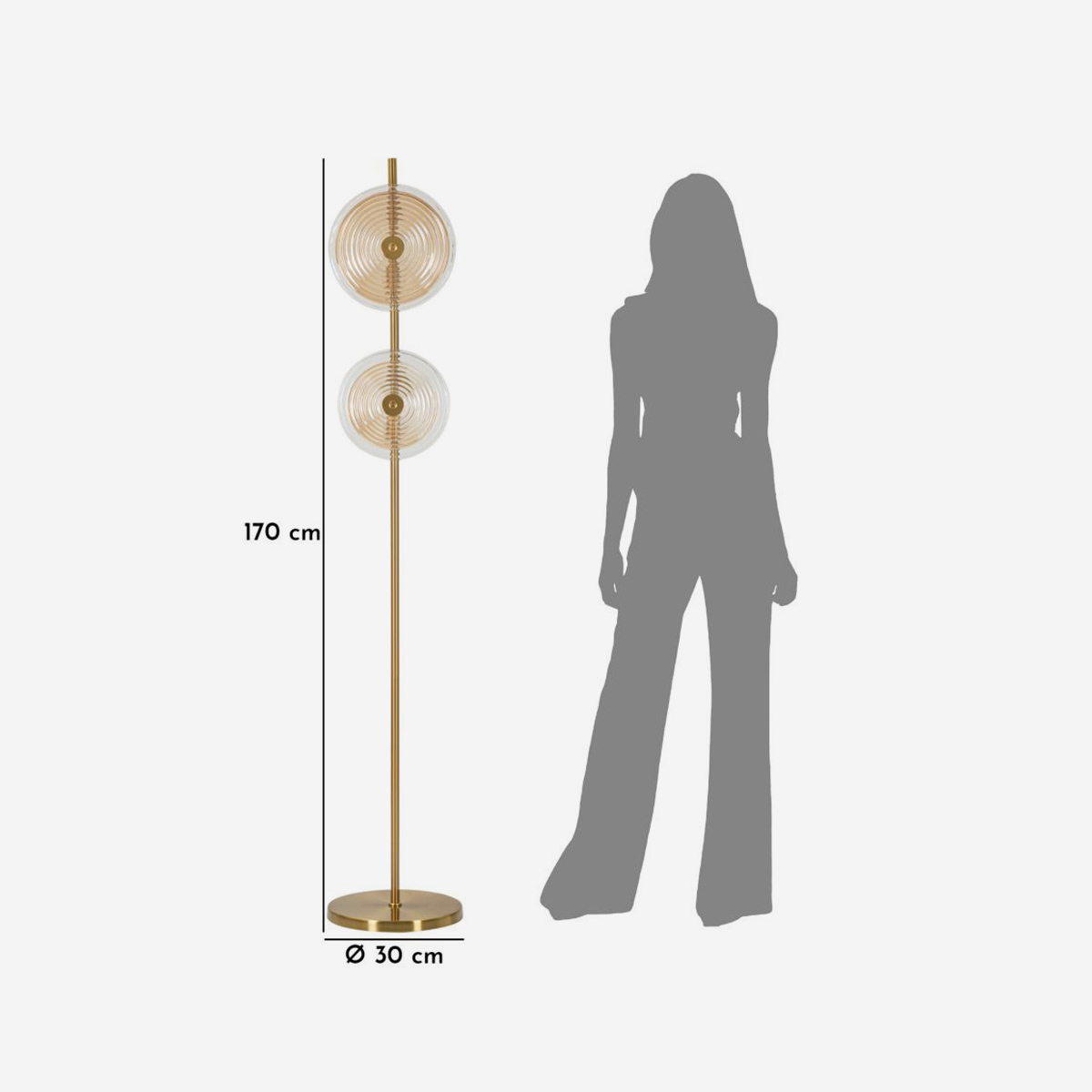 Mauro Ferretti Venice 2 Light Floor Lamp in Iron and Vetro — 3