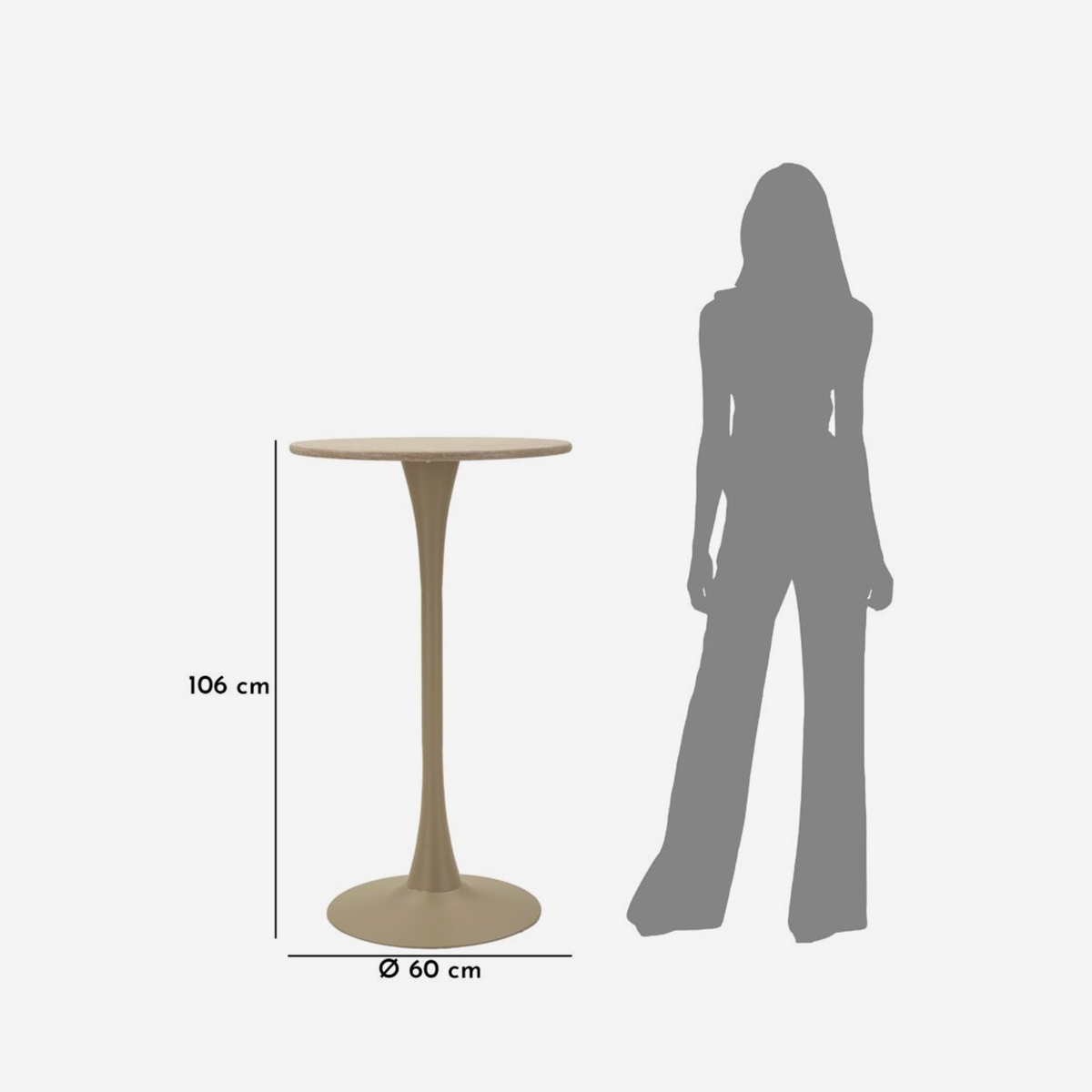 Alaska Round High Bar Table in MDF and Iron — 5