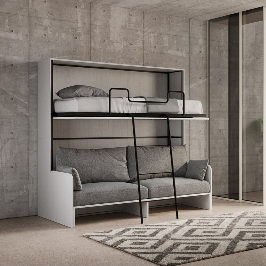 White Murphy Bunk Bed with Sofa Kando Sofà Itamoby — 5