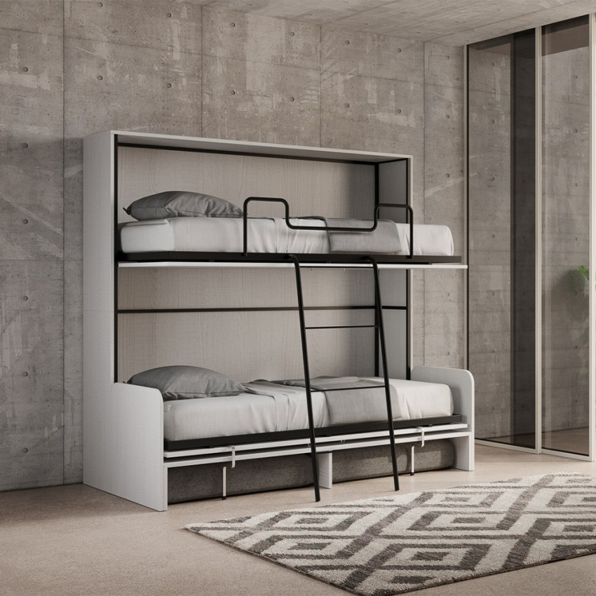 White Murphy Bunk Bed with Sofa Kando Sofà Itamoby — 4
