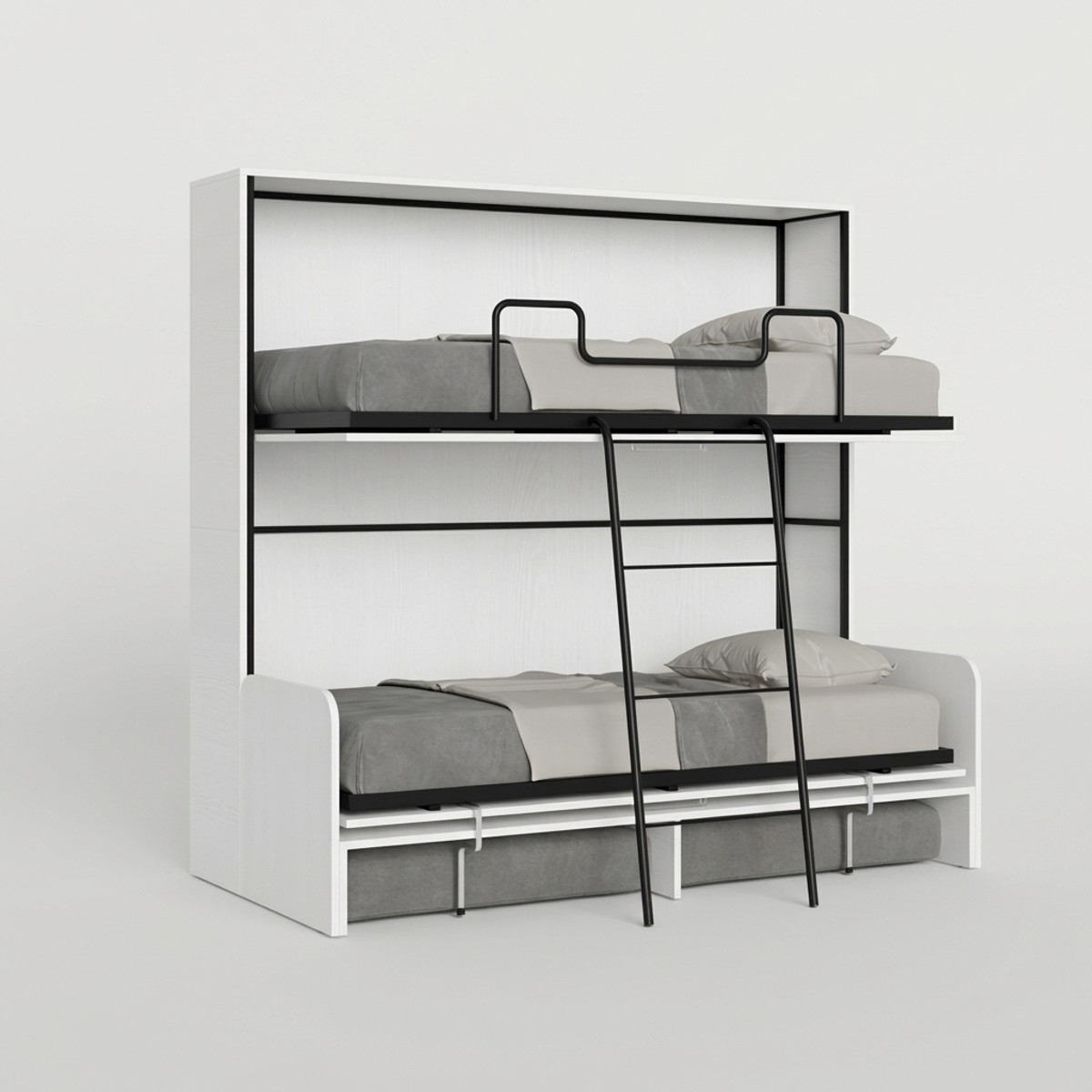 White Murphy Bunk Bed with Sofa Kando Sofà Itamoby — 1