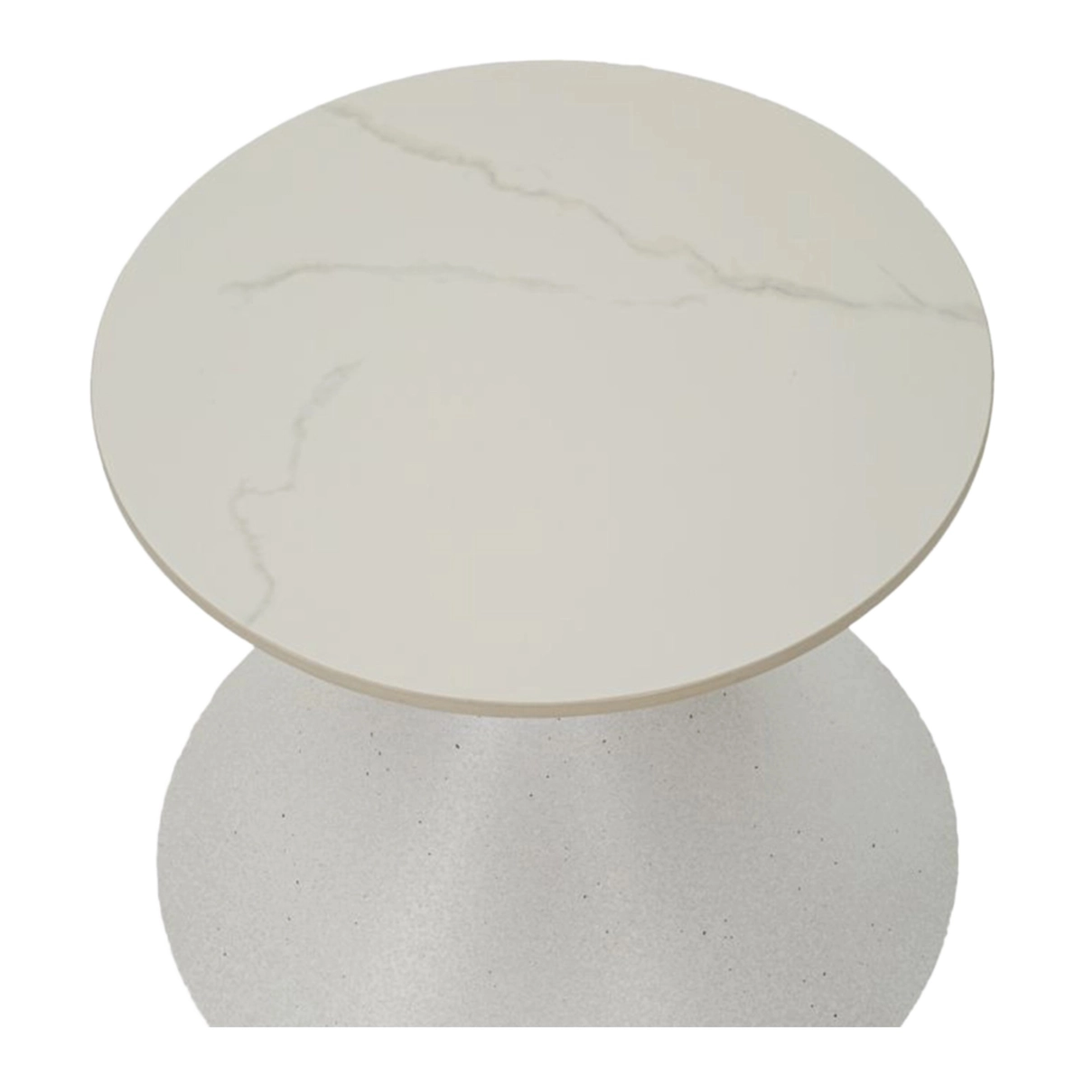 White Round Coffee Table in Iron and Ceramic — 5