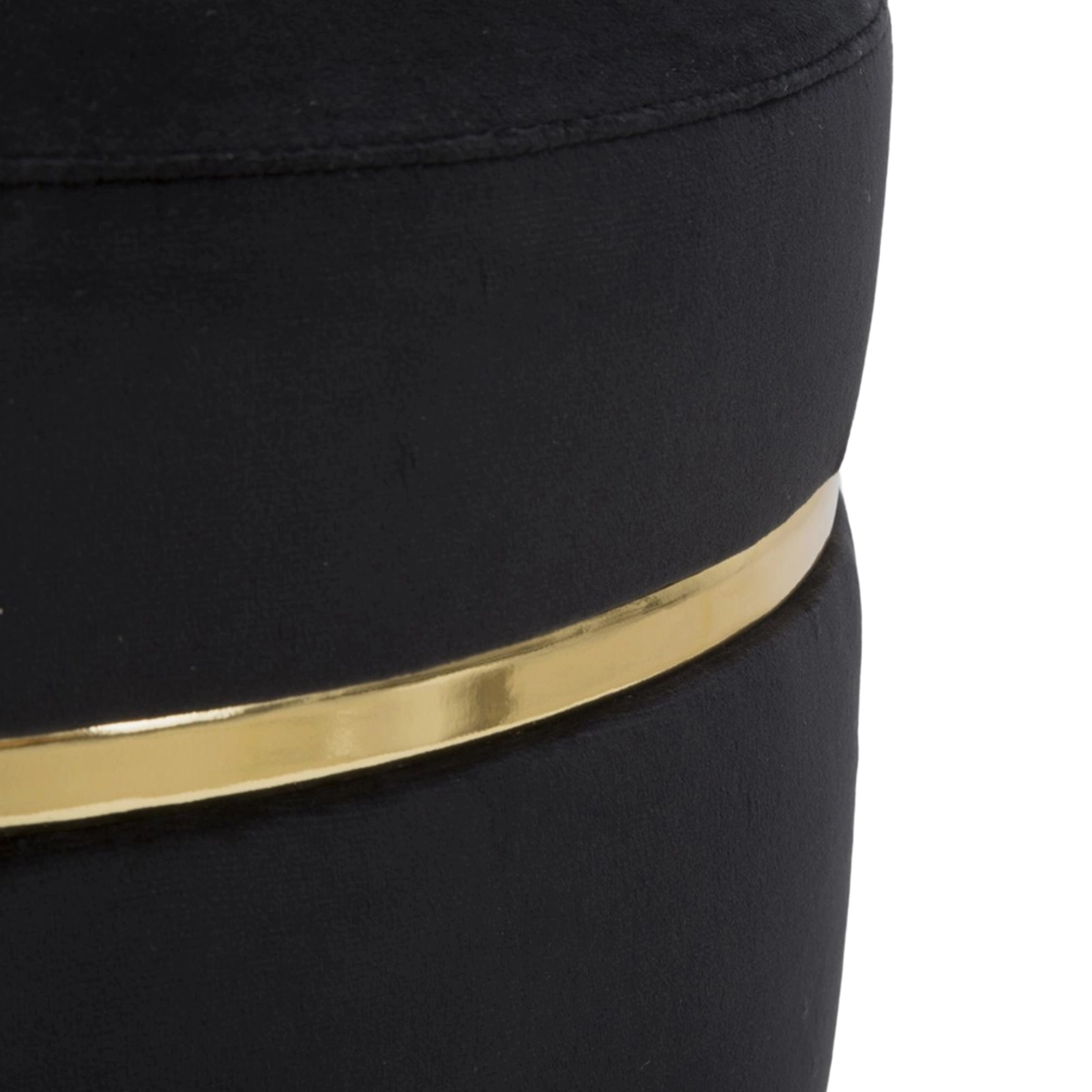 Paris Upholstered Round Stool in Velvet Effect with Wooden Legs — 3