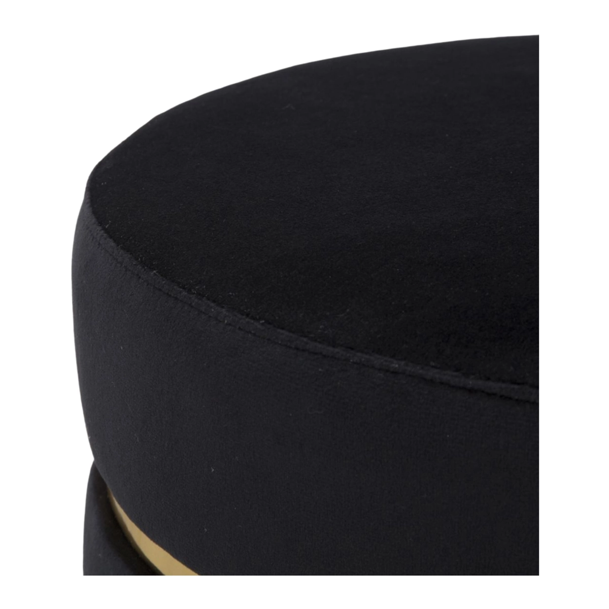 Paris Upholstered Round Stool in Velvet Effect with Wooden Legs — 4