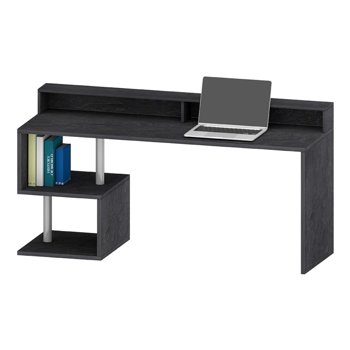 Modern Office Desk 180x60cm with Raised Shelf Esse 2 Plus — 5