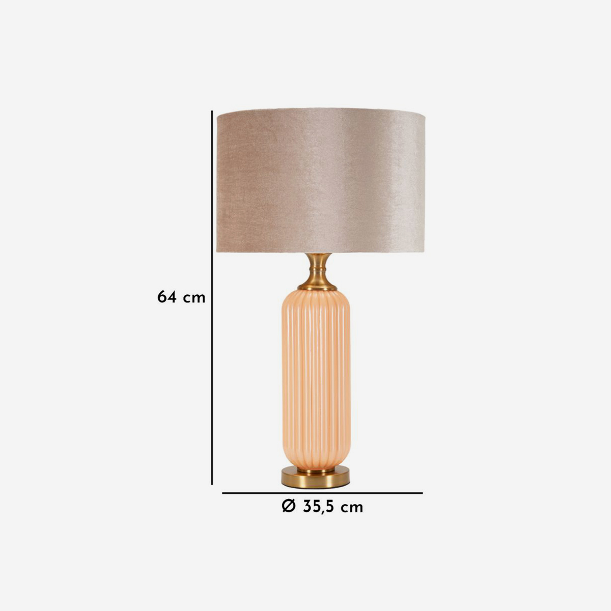 Perly C Glass and Fabric Table Lamp — 3