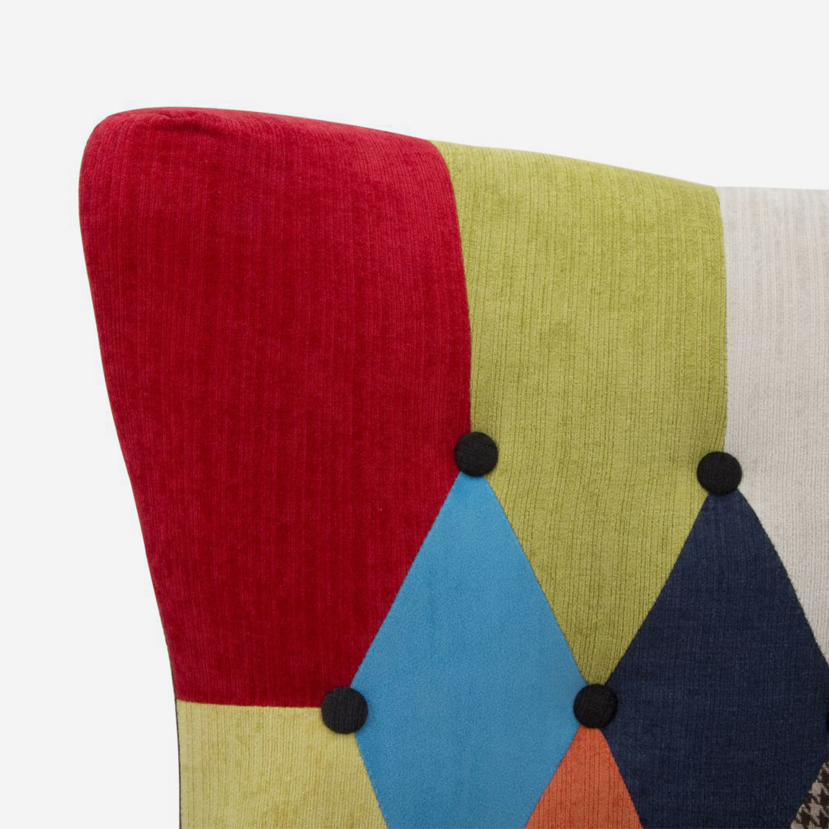 Imperial Patchwork Velvet Wingback Bergère Armchair — 3