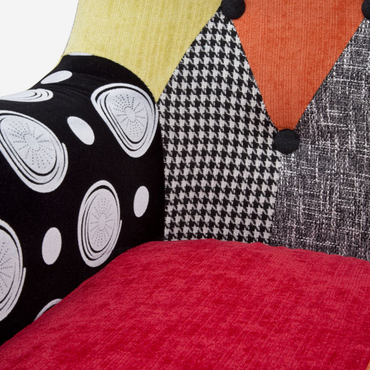 Imperial Patchwork Velvet Wingback Bergère Armchair — 4
