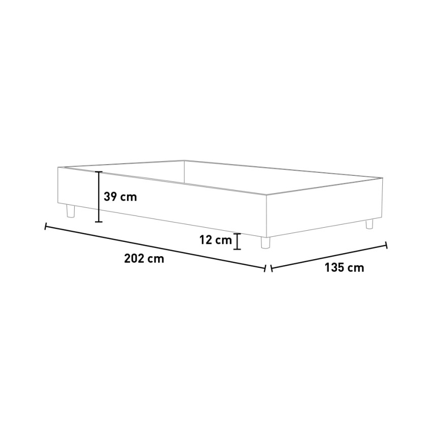 Small double storage sommier bed 120x190 Azelia P — 4