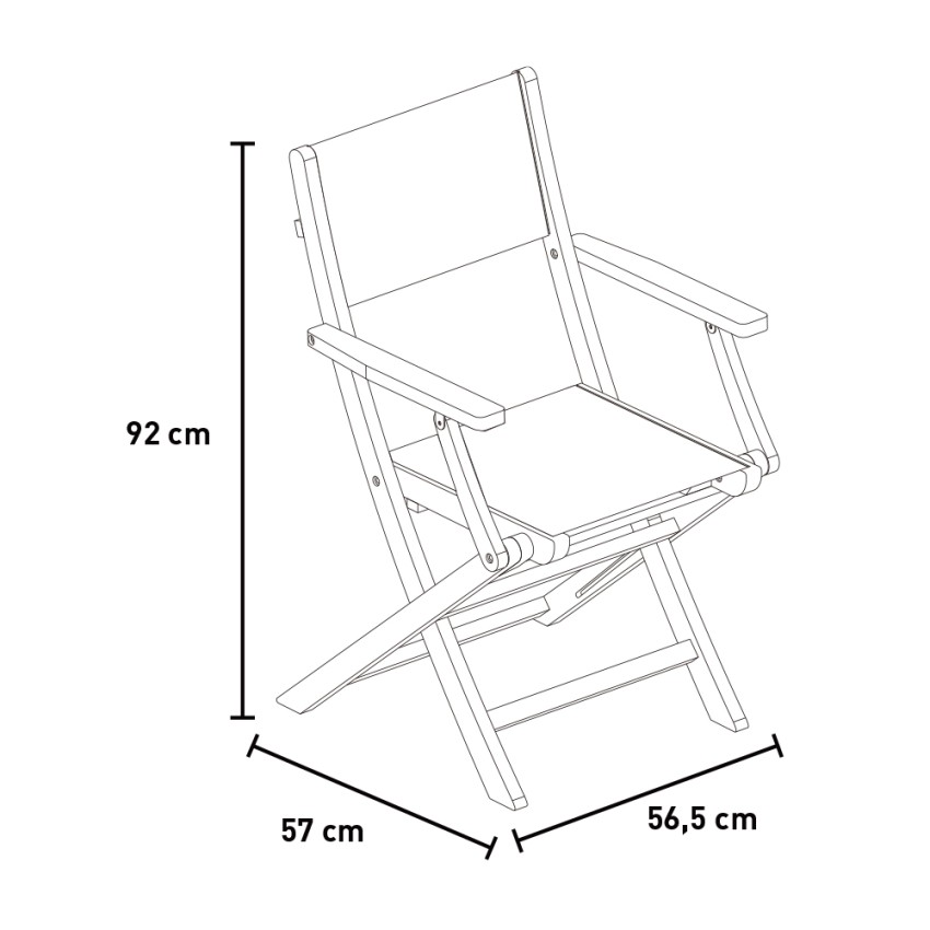 Tupai Kedels Director Folding Wooden Garden Chair with Armrests — 4