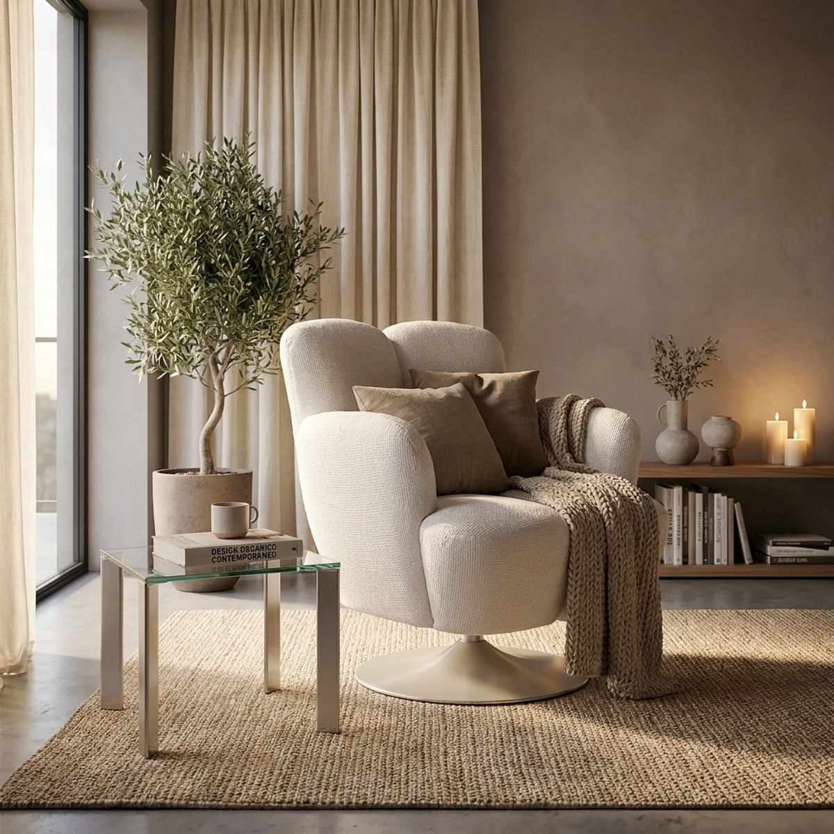 Monaco Poise Upholstered Retro Swivel Armchair for Living Room — 2