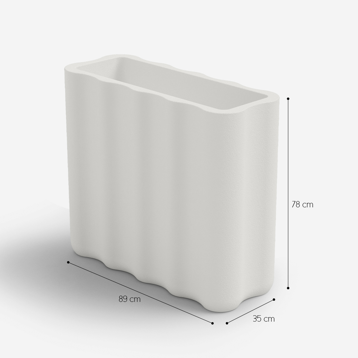 Tall Rectangular Outdoor Planter Made in Italy Nebula 90 LYXO — 5