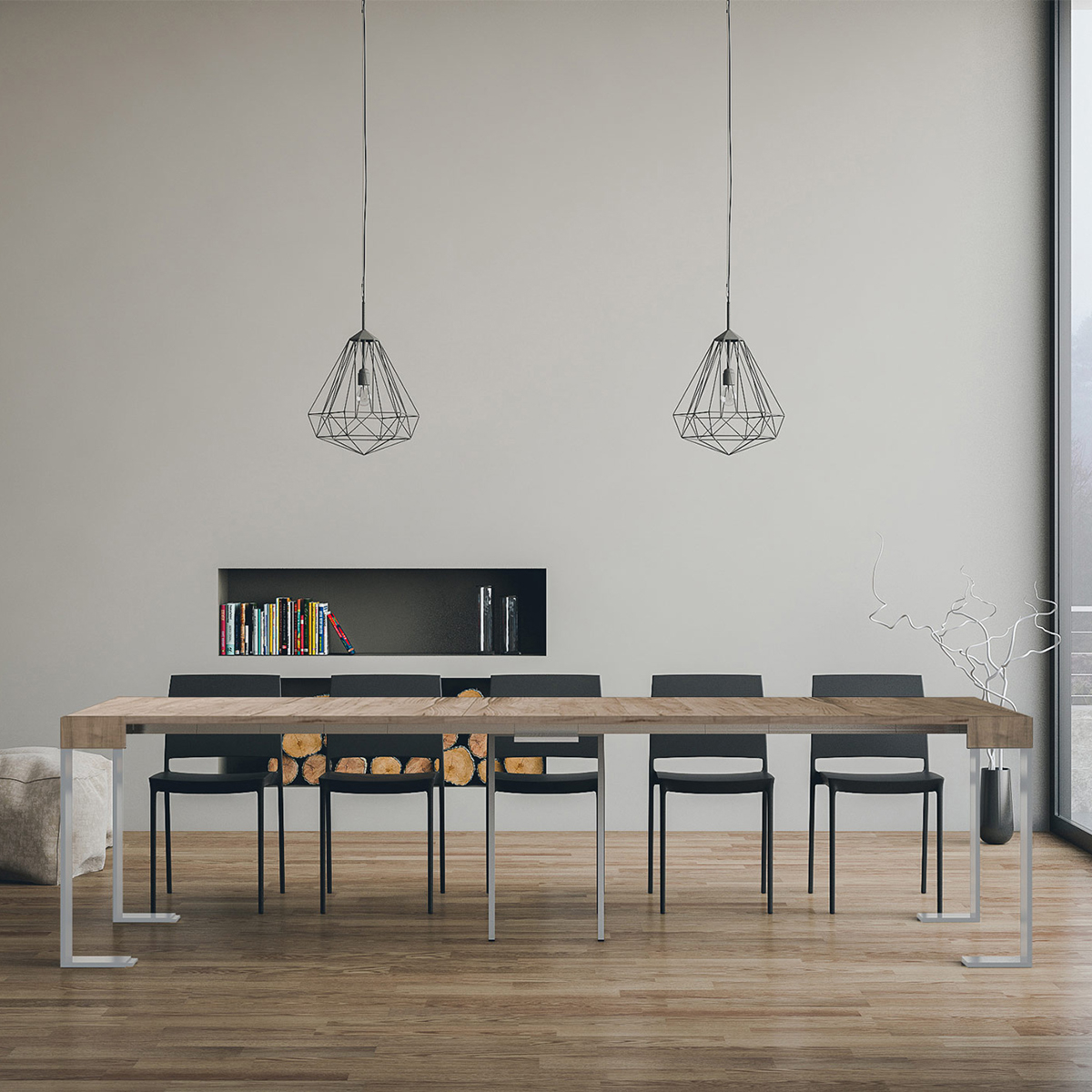 Tecno Extendable Console Table up to 14 Seats 90x40-300 — 4