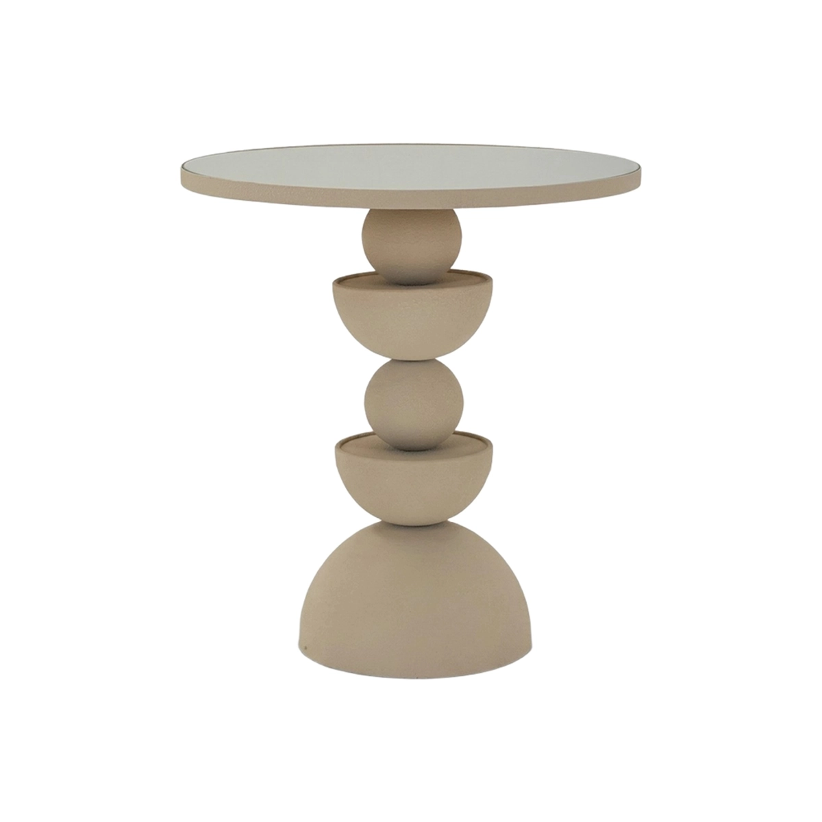 Dune 42 Round Coffee Table with Iron Base and Mirror Top — 1