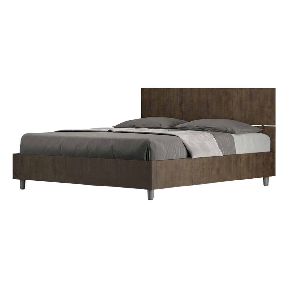 Demas D Noix Double Bed 160x190 Walnut Wood Itamoby — 1