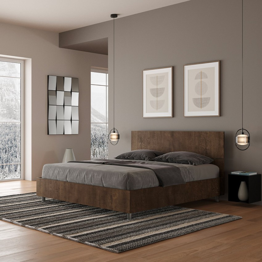 Demas D Noix Double Bed 160x190 Walnut Wood Itamoby — 2