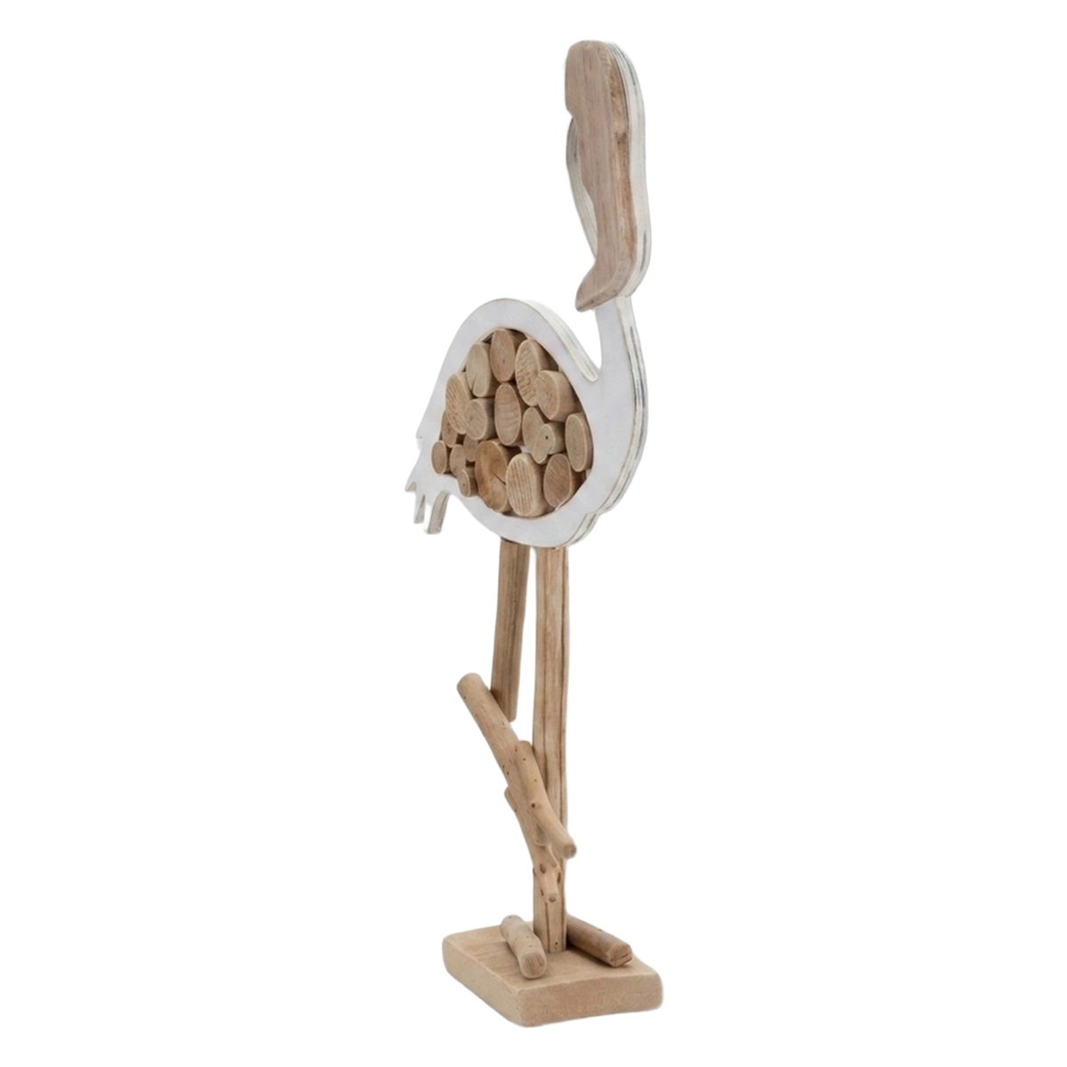 Flamingo Decorative Wooden Flamingo Figurine Sculpture — 6