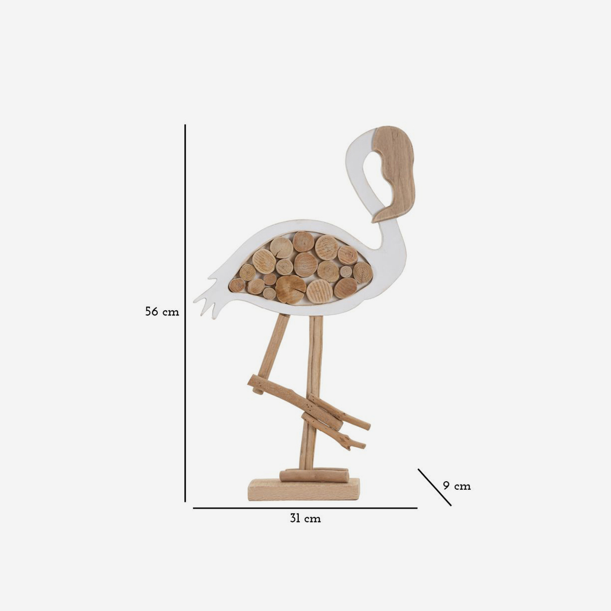 Flamingo Decorative Wooden Flamingo Figurine Sculpture — 3