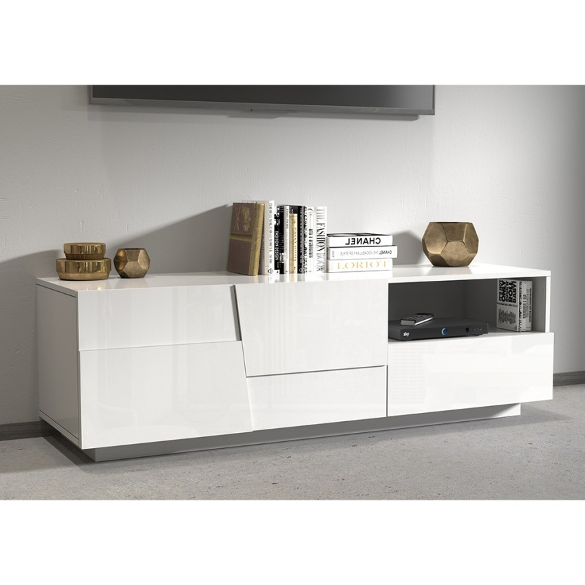 Modern Living Room TV Stand 2 Doors 150x44x46cm Trevis — 5